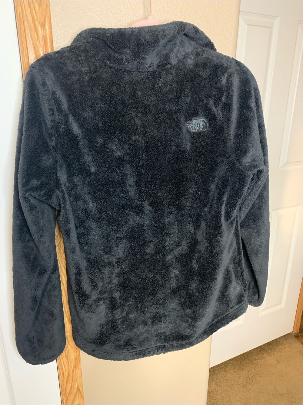 NORTH FACE Osito Black Fuzzy Fleece Pullover Quarter Zip Pockets - Picture 6 of 6